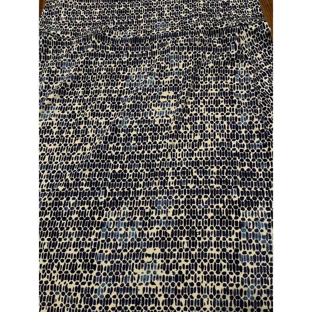 Cynthia Rowley Womens Blue geometric pattern fold down pullon soft skirt size XL - Picture 2 of 3